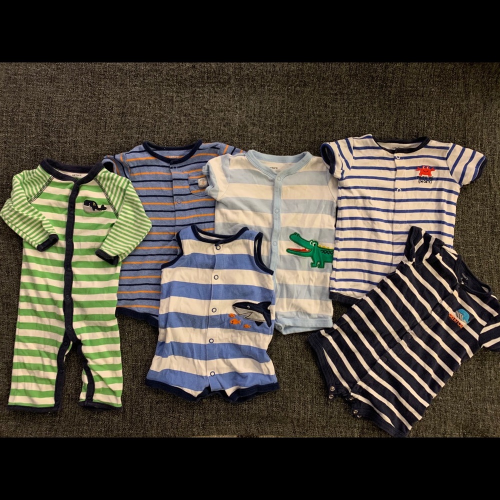 Carter’s 6 piece Shortie Romper Bundle 6 months
